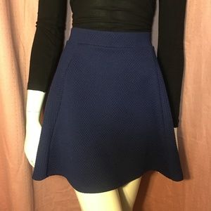 🔥CLEARANCE🔥H&M Waffle Knit Blue Skater Miniskirt